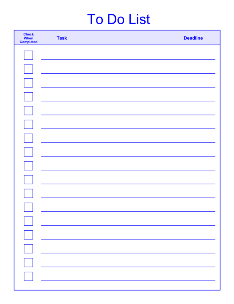 7 New July Printable To Do Lists | Printable To Do Lists